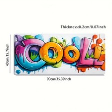 1pc Large-sized Esports Gaming Mouse Pad with Colorful Graffiti Art Pattern, N