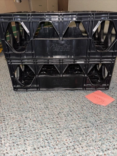 2 Vintage  Black 1 Liter Coke,  Coca Cola  Plastic  Crates  15" Vintage 🔥 OBO