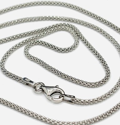 Vintage 925 Sterlingsilber 1,5 mm Popcorn Kette Glieder Halskette 22'' Italien