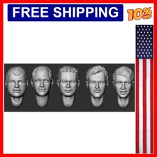1/35 ratio die-casting resin head model kit, Hairy heads, 5 heads, miniature ...