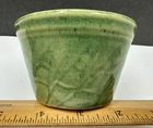 Antique McCoy Green Yellowware Asparagus Miniature Mixing Bowl 3.5" Custard Cup