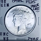 1925 P BU GEM PEACE SILVER DOLLAR UNC MS+++ U.S. MINT RARE COIN 7405