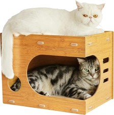 2 in 1 Cat Scratcher Cat House, Cozy Cat Scratcher House Durable and Sturdy Cat
