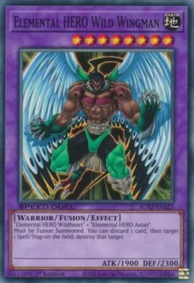 Elemental HERO Wild Wingman - SGX2-ENA23 - Common - 1st Edition - Lightly Played
