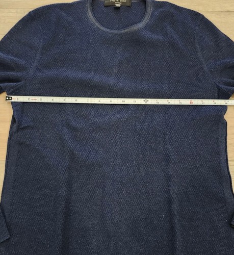 Rag & Bone Sweater Men's Medium Martin Extra Fine Merino Wool Crewneck Blue Soft - Picture 8 of 8