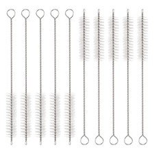 10Pcs Straw Cleaner Brush Set 6 Inch Length 12mm OD Nylon Bristles, White