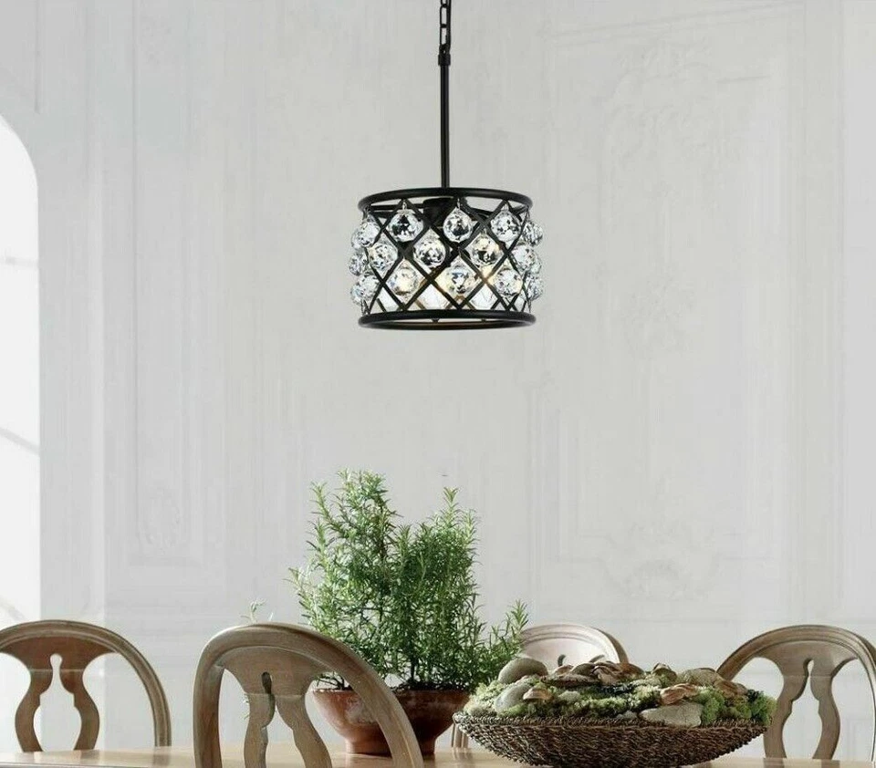 Matte Black Kitchen Island Pendant Bathroom or Bedroom Ceiling Light Fixture - Image 2 of 4