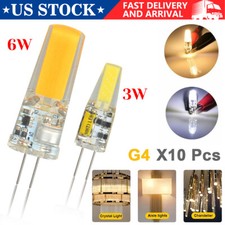 10pcs G4 Led Bi-pin Base Light Bulb 3w 6w Cob Warm White Lamp 12v Acdc Led Bulb