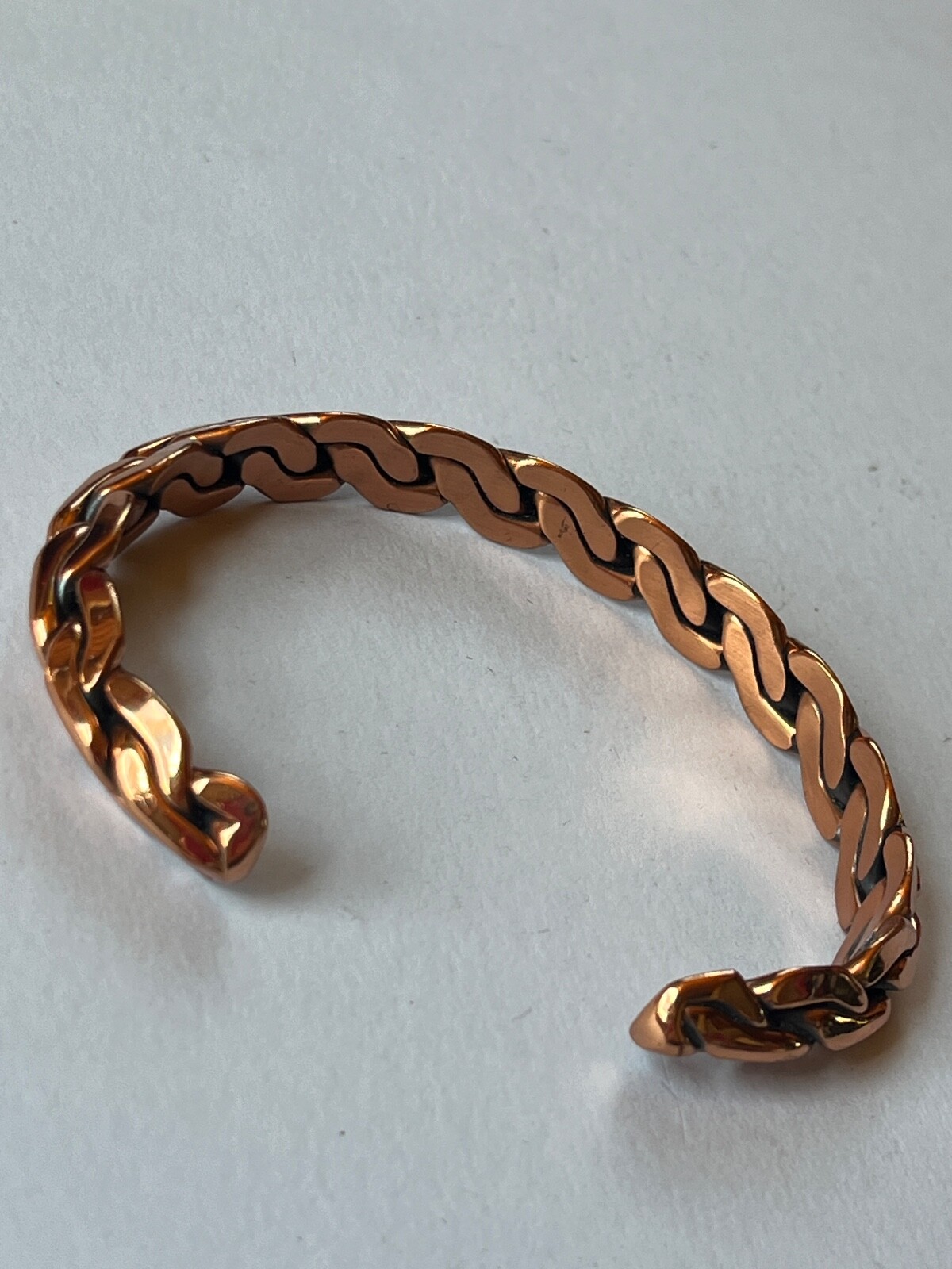 Thick Solid Copper Modified Curb Link Cuff Bangle… - image 3