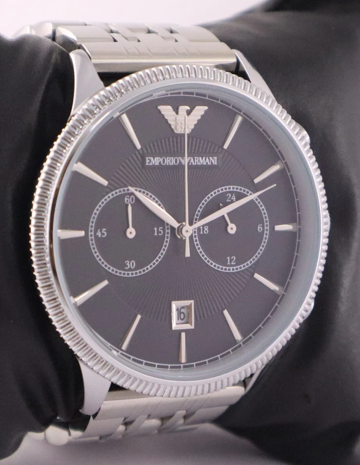 Reloj Pulsera Casual Armani Hombres Cronógrafo Esfera Negra 'Fecha' Excelente Funcionamiento Foto 2 de 4