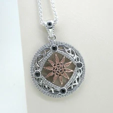 Sterling Silver & 10K Rose Gold Celtic Viking God Freyr Pendant by Keith Jack