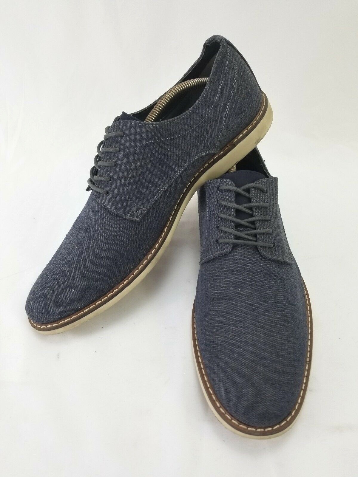 SAOLA The Rail 'Xander' Derby Punta Tinta Unita Tessuto Denim Blu Uomo EUR 45 U.S. 11 M
