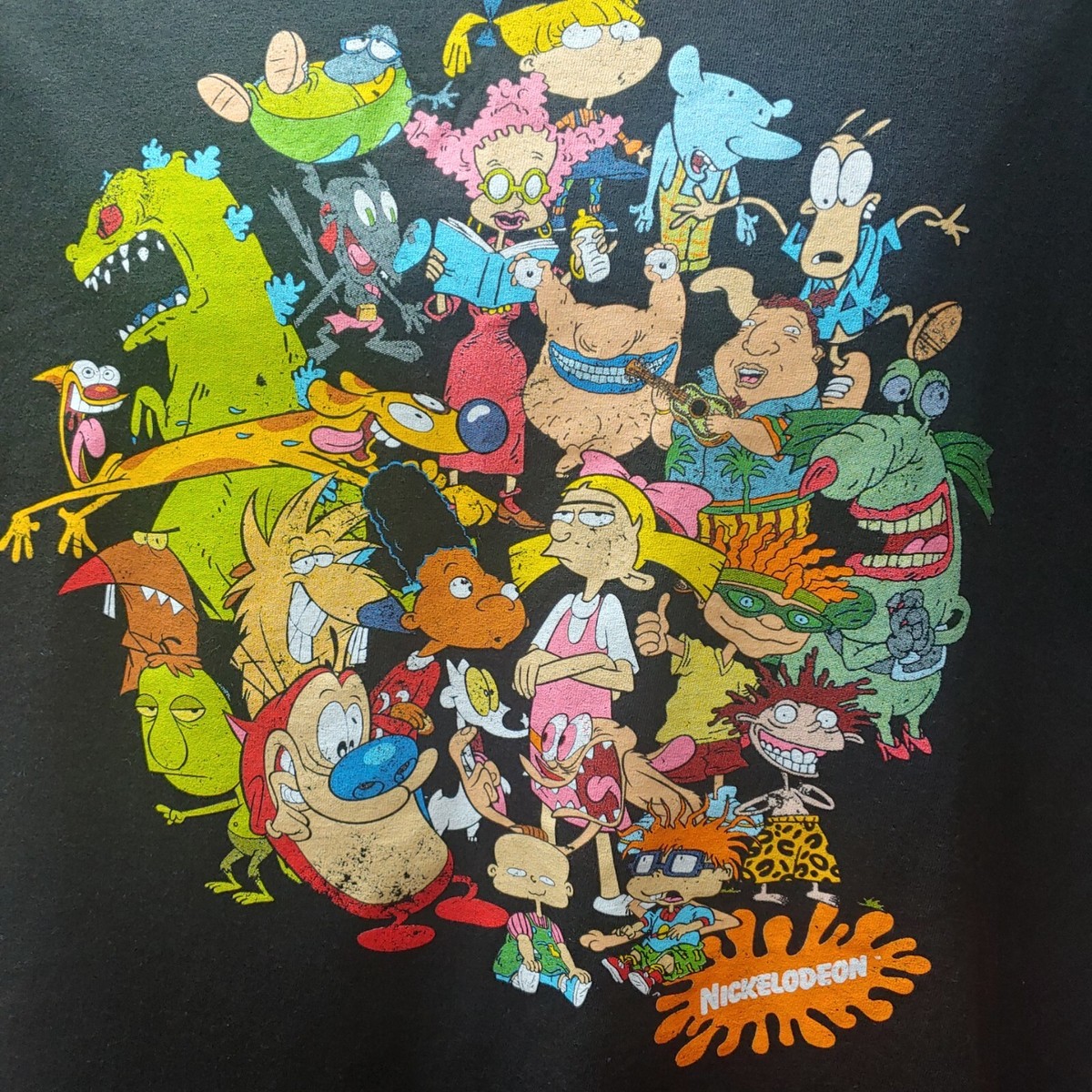 レディースファッション Nickelodeon Logo With All 90s Character T-Shirt Amazon.com: Nickelodeon Logo With All 90s Character T-Shirt