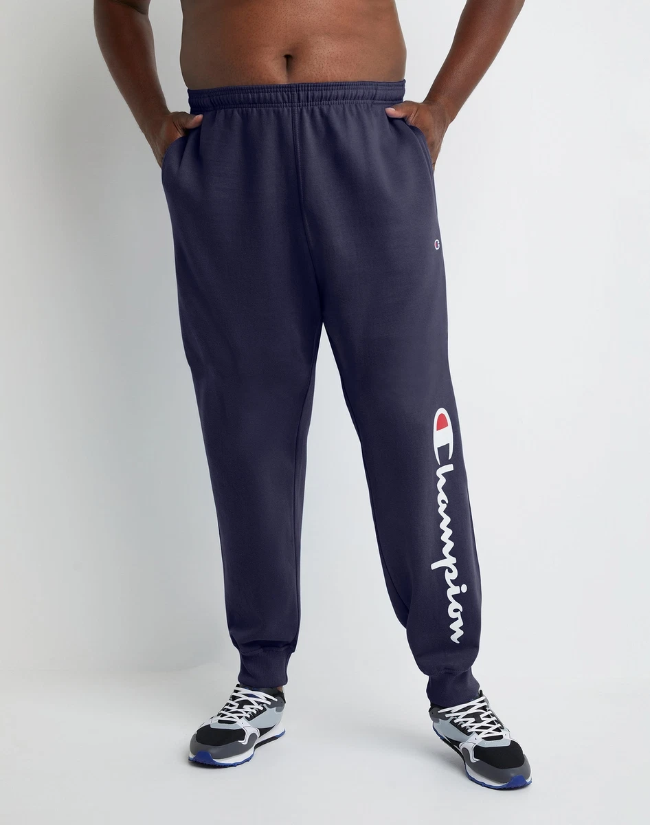 Champion Sweatpants Big & Tall Powerblend Joggers Classic Script Logo 31  inseam