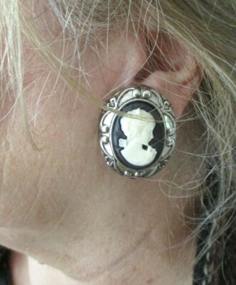 Clips D'oreilles Argentés Camé – Boucles D'oreilles Vintage Fermoir Clip