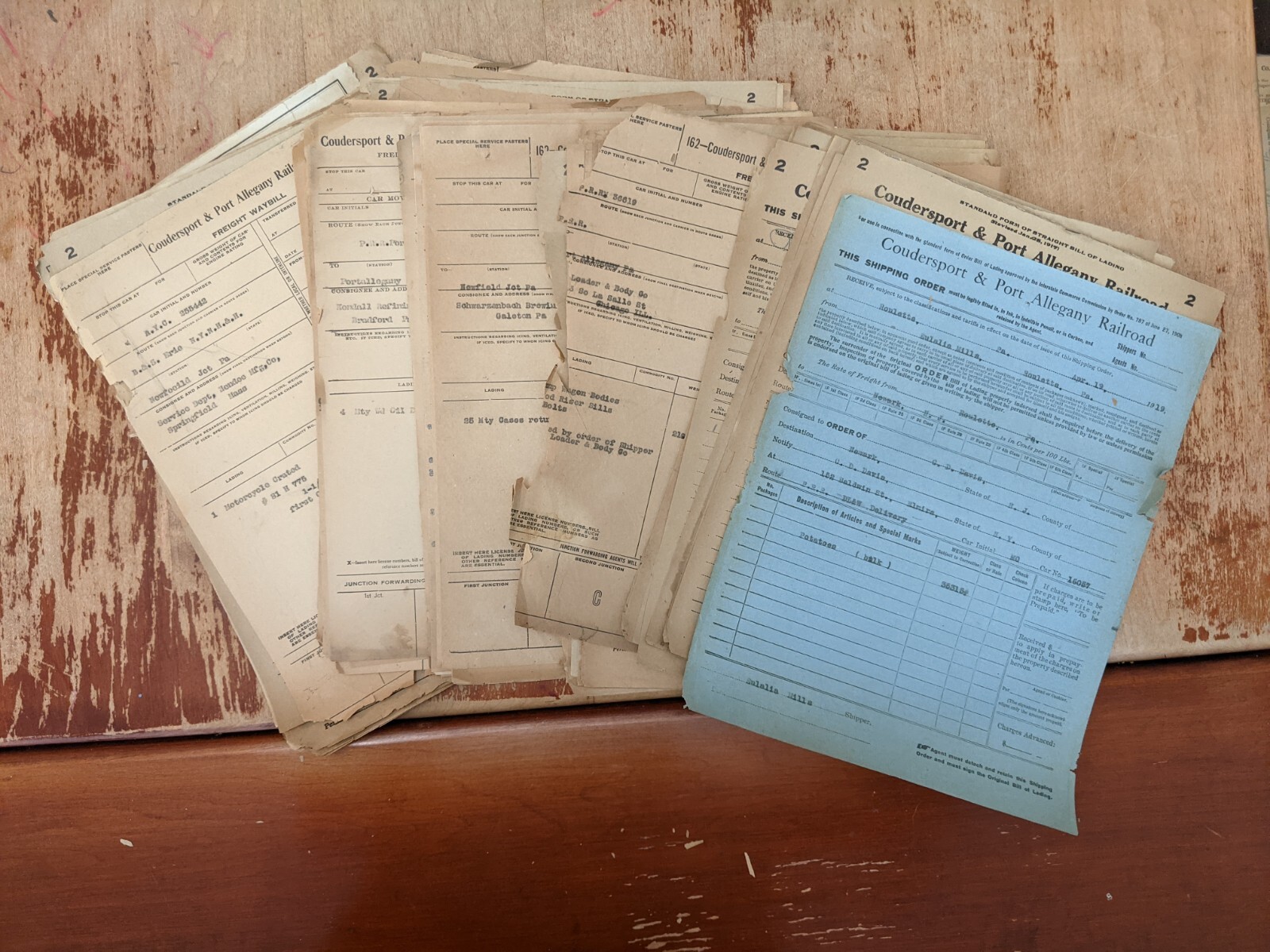 Coudersport & Port Allegheny Railroad Bill Of Lading Lot Of 60+ Early