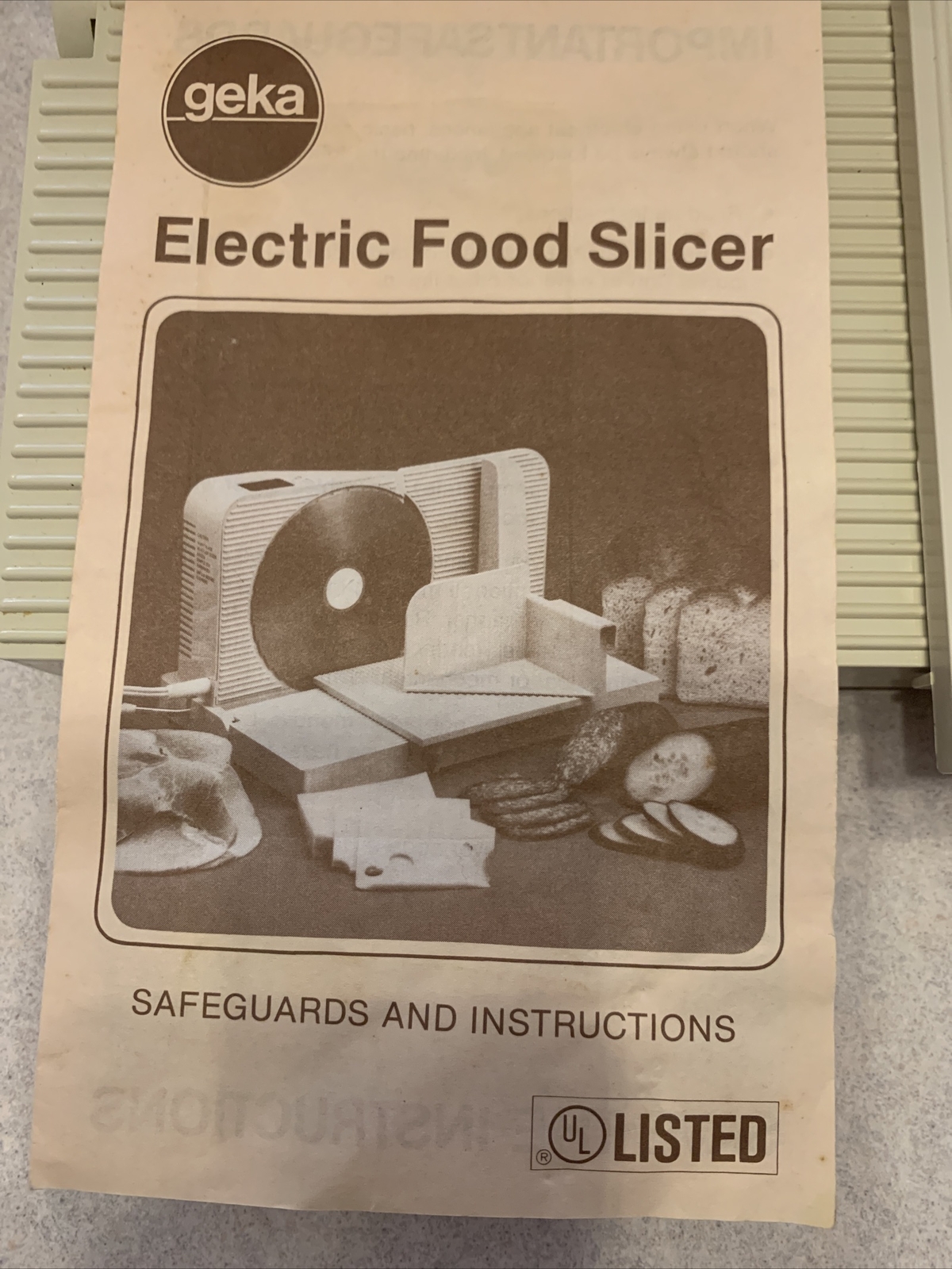 Vintage Geka Electric Plastic Food Slicer Model 50000 West Germany W