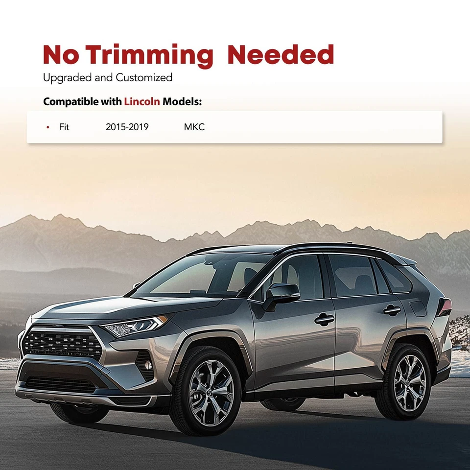 3Pcs Front & Rear Black Floor Mats Liner for Lincoln MKC 2015-2019 Sport Utility - Image 2 of 4