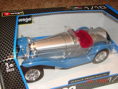 Bburago Burago 1932 ALFA ROMEO 8C 2300 Spider TOURING CAR 1:18