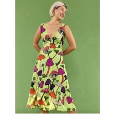 Farm Rio Mushroom Dress NWOT Sz XS Msrp $220 Midi Length