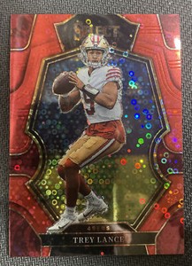 2022 Panini Select Football Red Disco Prizm Trey Lance #185