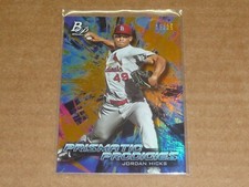 2018 Bowman Platinum PRISMATIC PRODIGIES ORANGE /25 JORDAN HICKS CARDINALS J2863