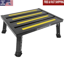 Aluminum RV Step Stool Adjustable Height Foldable Platform 1000 lb Capacity New