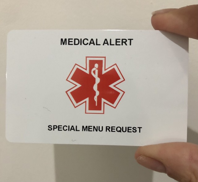 5 X Bariatric Patient Special Menu Restaurant Request Card Gastric ...