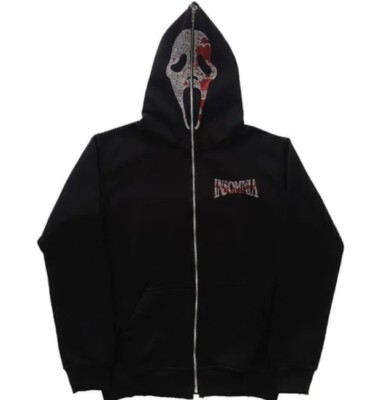 INSOMNIA RHINESTONE GHOSTFACE SIZE L HOODIE RARE | eBay