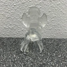 Vintage 4.75" Crystal Angel Bell Artmark Japan