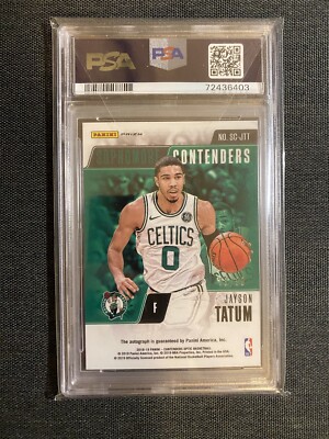 2018 Panini Contenders Optic Jayson Tatum Sophomore Auto /99 Psa 9 