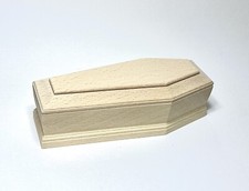 Portapenne a Forma Di Bara In Legno Massello Grezzo Da Scrivania portaoggetti