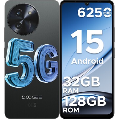 DOOGEE Note59 Android 15 Smartphone 32GB+128GB 6250mAh NFC Phone 5G Unlocked