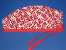 Surgical Scrub Hats caps Pastel Christmas Peppermint starlight candies