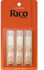 Rico 3 Pack Bb Clarinet Reeds Strength 2.5 RCA0325