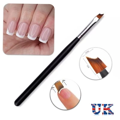 Half Moon French Manicure Flat Nail Brush Semi Circle Smile Line Liner Pen Wood