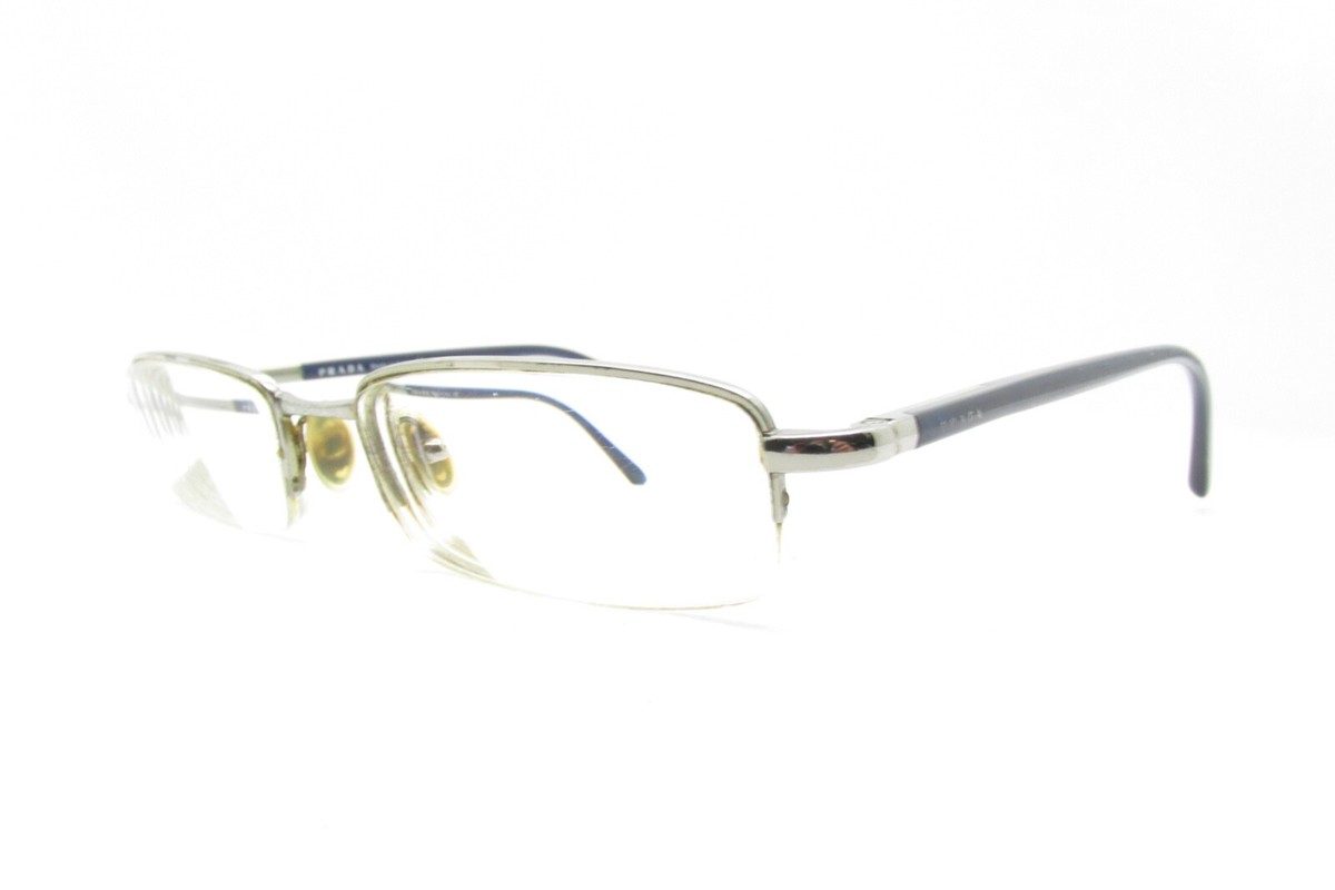 メガネ Prada Frame VPS51O 1AB1O1 Luxury Half-rim Rennero Prada Eyeglasses VPR 51M 1BO-1O1 Black Half Rim Metal Frame