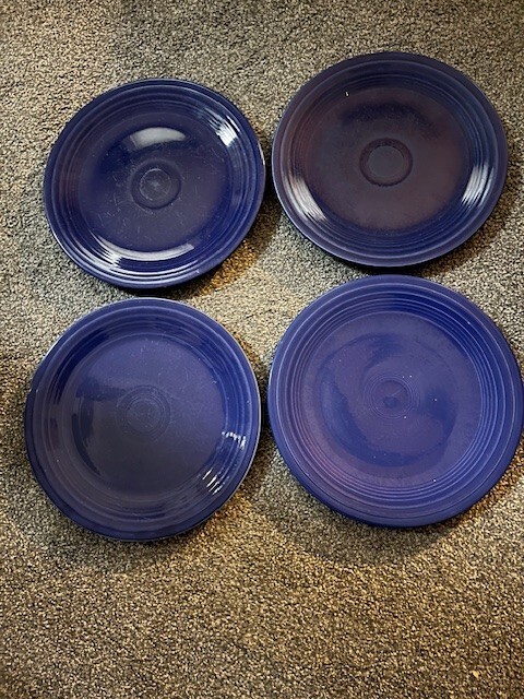 Vintage Fiesta Ware 9 1/2" Plate  Cobalt Blue set of 4