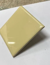 Bullnose ! Vintage Ceramic Wall Tile 4 1/4" Sunny Yellow Reclaimed Glossy 1 each