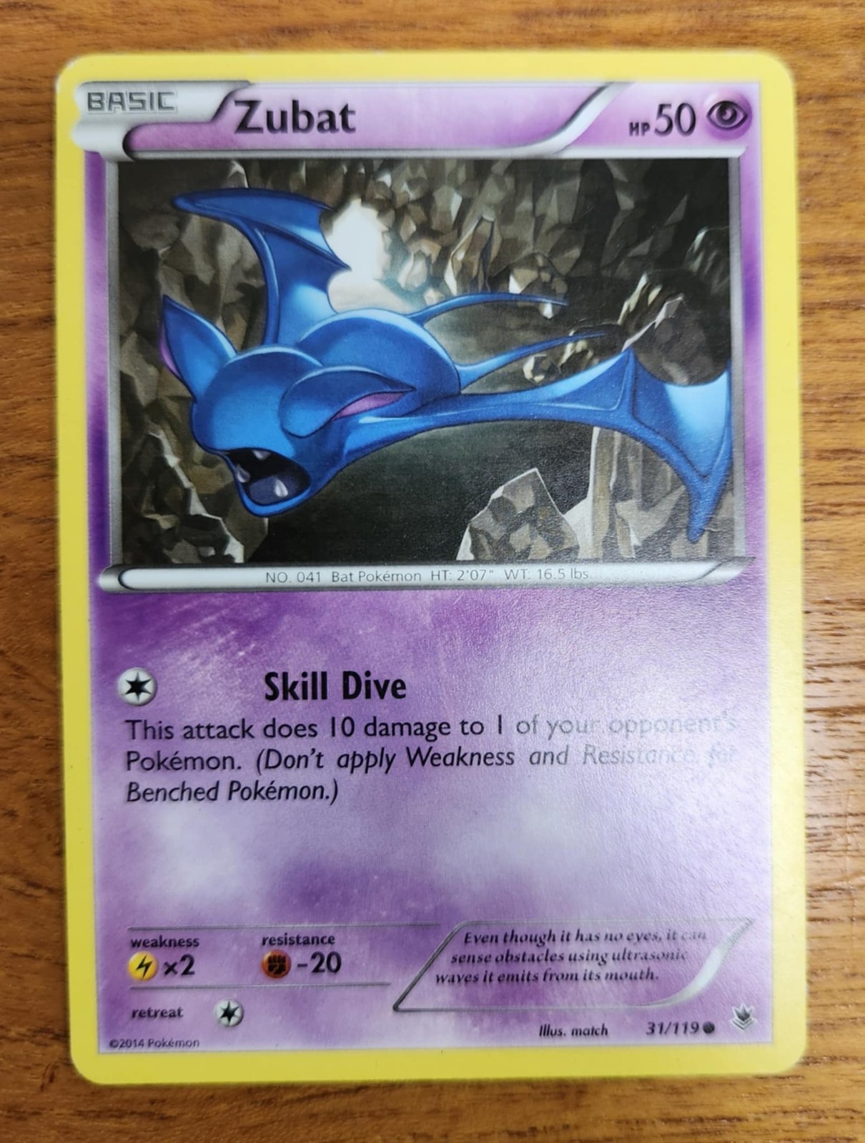 Zubat Pokemon Card, Phantom Forces Set 31/119