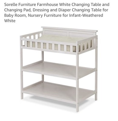 Farm House Dressing Table /Sorelle /Weathered White Free Shipping