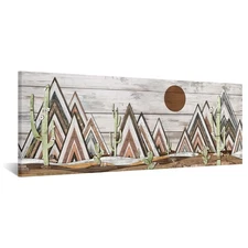 KREATIVE ARTS 20x55 Arizona Desert Mountain Forest Sun Wall Art: Nature Wood ...