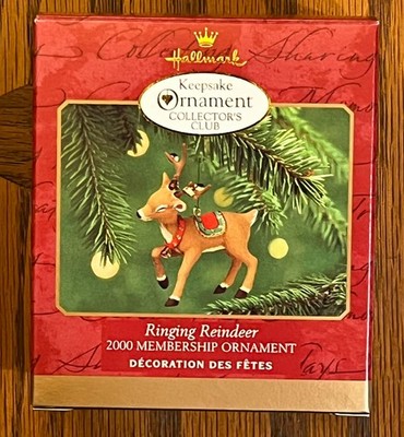 2000 HALLMARK KEEPSAKE CHRISTMAS ORNAMENT - RINGER REINDEER - MEMBERS ONLY