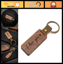 Engraved Wooden Keychain - Personalized Gift for Birthdays 5th Wedding Anniver