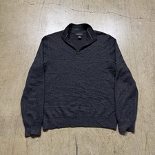 The Men's Store Bloomingdale's Cashmere Knit 1/4 Sweater Grey Size Medium
