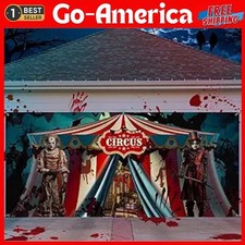 Halloween Evil Circus Garage Door Banner - Scary Clown Decorations 6x13 Ft