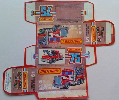 Vorlage für Repro Box Matchbox Superfast Nr. 61 Peterbilt Wrecker Truck