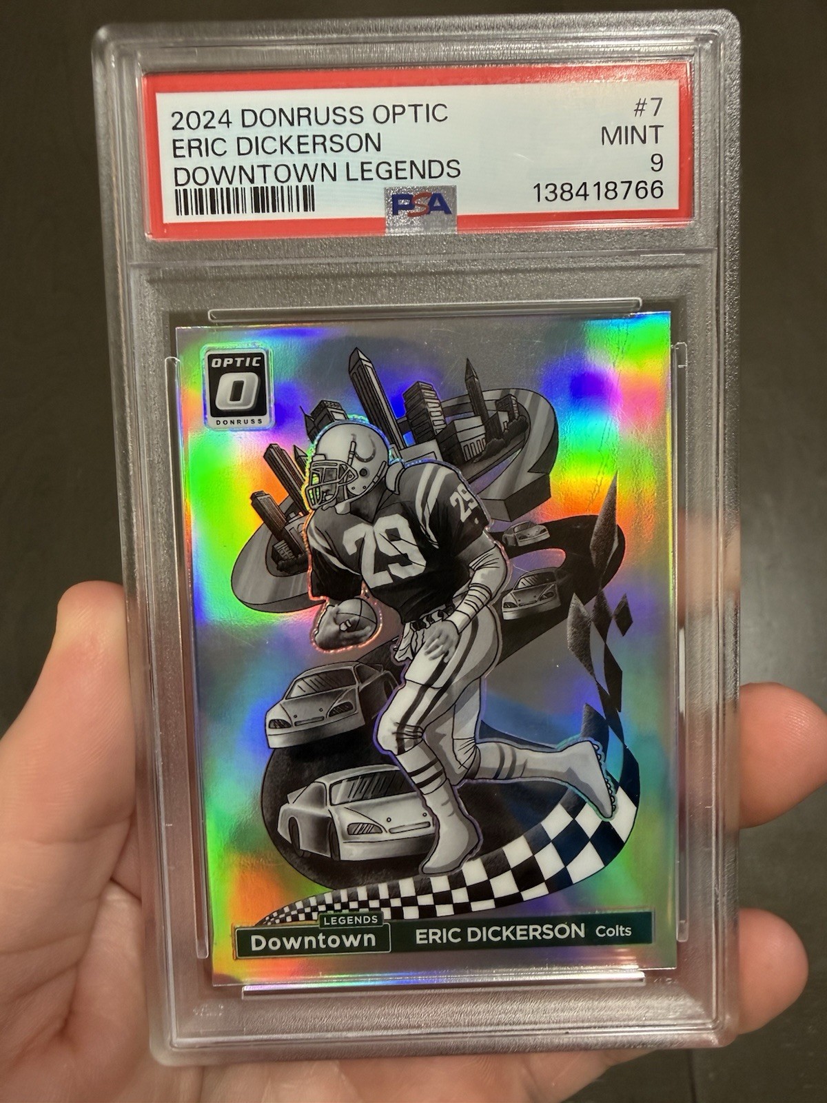 2024 PANINI DONRUSS OPTIC DOWNTOWN LEGENDS #7 ERIC DICKERSON PSA 9