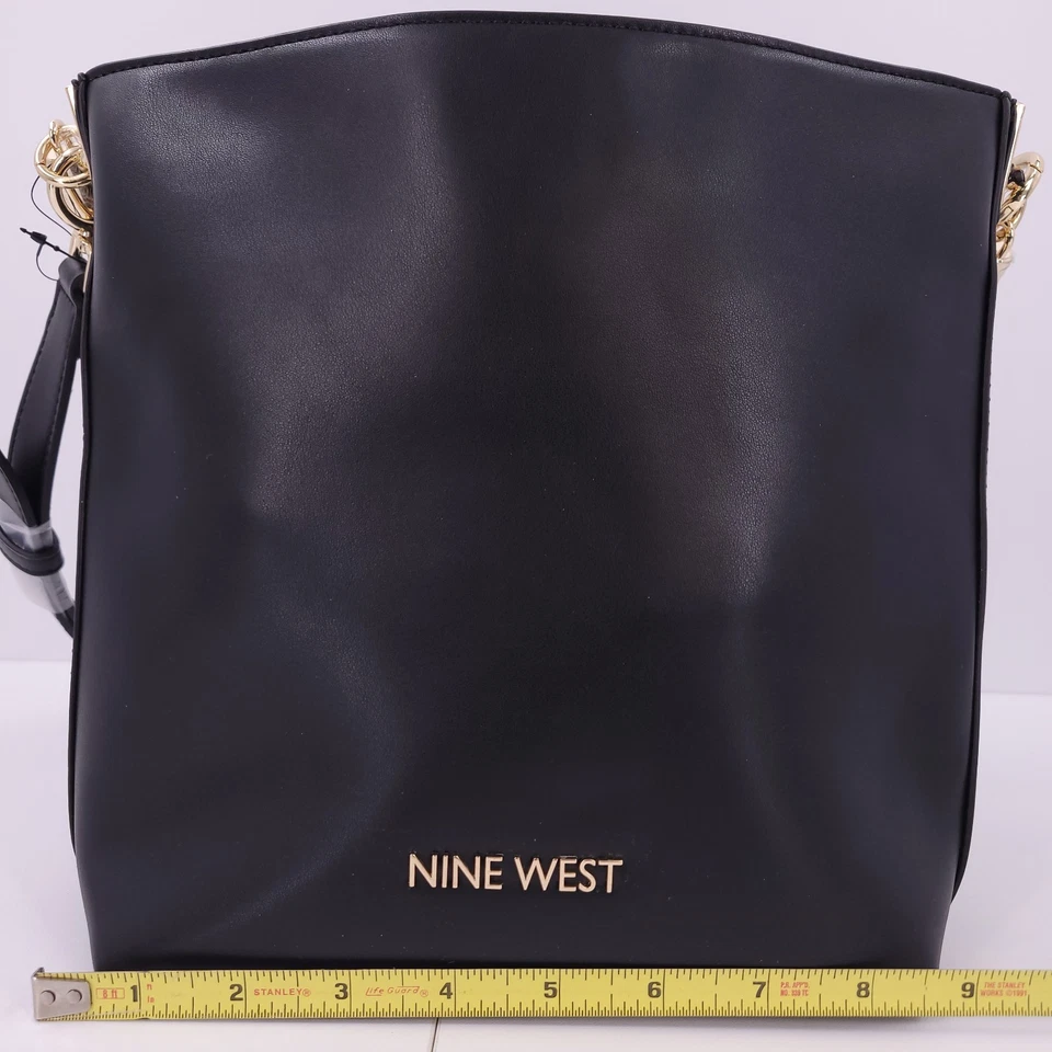 Bolso Bandolera Nine West Donella Bolso de Mano Negro Correa Ajustable Cartera Foto 3 de 4