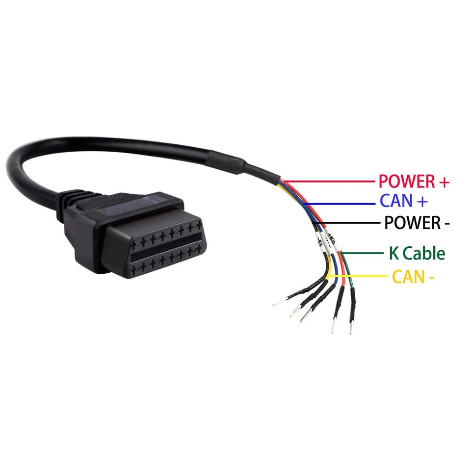 OBD2 16 Pin Female Connector Cable - K Line CAN Jumper DIY For Car Diagnostic
